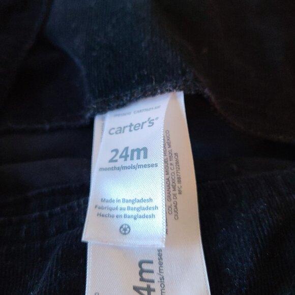 CARTER'S BOY 2 PIECE CHRISTMAS OVERALL SET- BLACK CORDURY + SHIRT SIZE 24 MONTHS - Picture 9 of 14